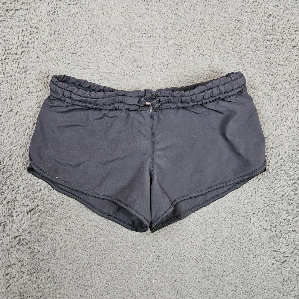 Lululemon Speed Short Black Running Shorts Women Size 2 Elastic Waist Athletic